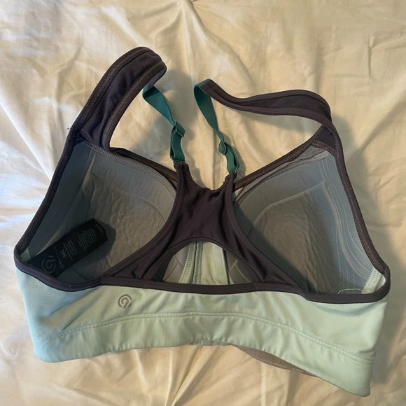 C9 Champion Power Shape Max Zip Sports Bra - Light Blue 36C - Picture 2 of 4